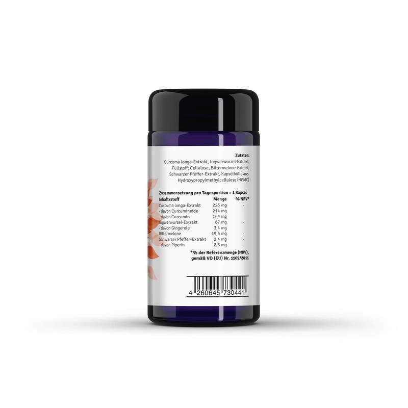 Curcuma Plus VITALSTOFFWERK®, turmeric extract powder, labro tested, vegan, curcumin