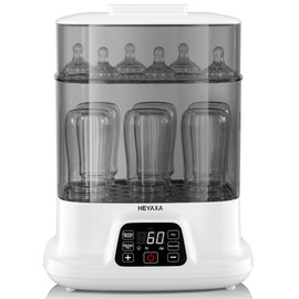 HEYAXA Baby Bottle Steri-lizer and Dryer, Electric Steamer for Baby Bottles, Safe and Reliable, Universal Fit for All Baby Items, Bottles, Breast Pump, LED Touch Screen, Auto Shut-Off