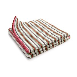 SonnenStrick 100% Organic Cotton Knitted Baby Blanket (Striped) Made in Germany (Red Striped)