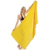 Heavy Weight Jumbo Size Dobby Hem Velour Beach Towel (Yellow)