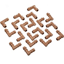 20 Packs 1/2 Inch Barbed Connector Plastics Drip Irrigation Barbed Elbow Coupling Hose Connector 17 mm Diameter
