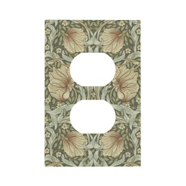 William Morris Pimpernel Flowers 1 Gang Electrical Duplex Outlet Covers Vintage Floral Green Botanical Receptacle Light Switch Cover Plate Decorative for Country Country Bedroom Home Décor