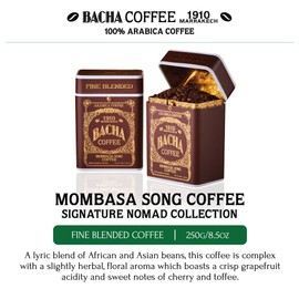 Bacha Coffee | Mombasa Song Fine Blended Signature Nomad Collection, 100% Arabica Whole Beans, Medium Roast, 250g
