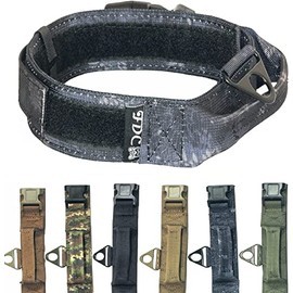 Heavy Duty Military Army Tactical K9 Dog Collars Handle Hook & Loop Width 1.5in Plastic Buckle Medium Large (XXL: Neck 18" - 20", Camouflage Black)