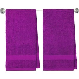 BY LORA Natural Terry Cotton Towel for Bath - Customized Named Bath Towel for Friends Mom, Dad, Wedding Gift- Eggplant Purple Color - 2 Pack