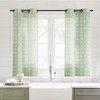Bathroom Curtains Window,Sage Green Boho Floral Linen Sheer Short Curtains