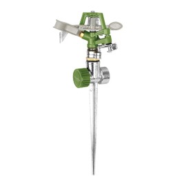 Martha Stewart MTS-SISPR1M Heavy-Duty Metal Impulse Sprinkler w/Durable Zinc Alloy One-Way Spike, Gardening