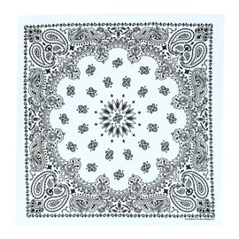 CTM Unisex Cotton Giant-Danna 35 Inch Large Bandanas - Color: White