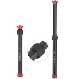 Desktop Tripod Extension Pole, LR-252 Adjustable 2 Section Extendable 10.4" to 17.3" Aluminum Alloy 1/4" & 3/8" Screw Interface Suitable for Selfie
