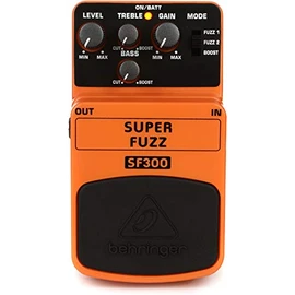 Behringer SUPER FUZZ SF300 3-Mode Fuzz Distortion Instrument Effects Pedal, Peach