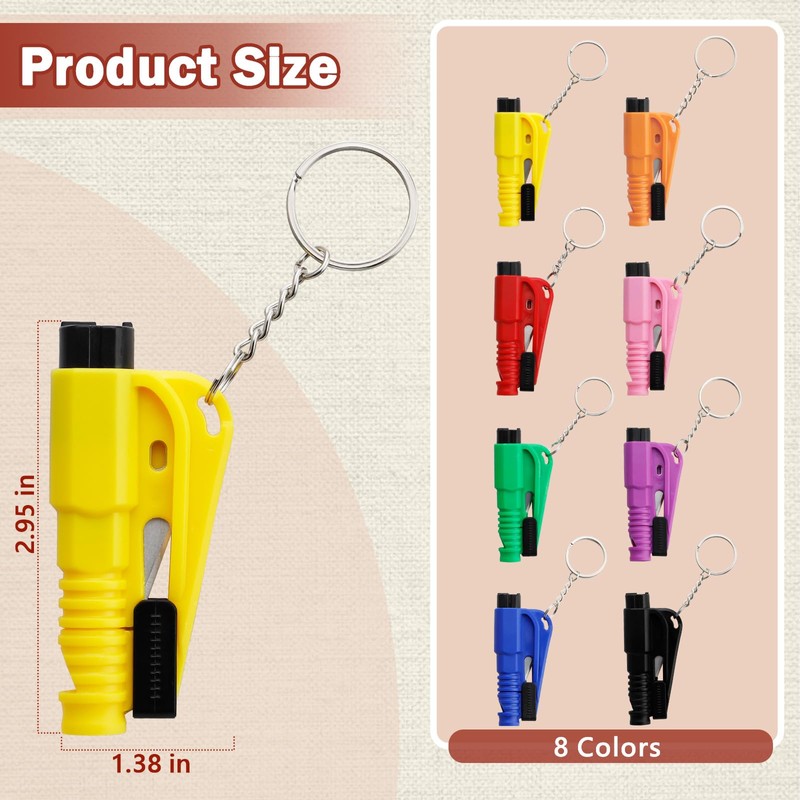 CARFIB Window Breaker Seatbelt Cutter Keychain 3-in-1 Car Emergency Escape
