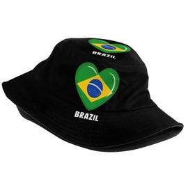 Fashion Brazil Brazilian Flag Bucket Hat Wide Brim UV Protection Sun Hat Boonie Hats Outdoor Hats for Men Women