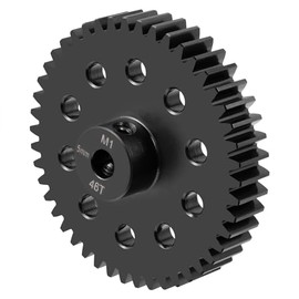 LSG Steel M1 Gear 26T 31T 32T 33T 44T 46T 47T 48T 5mm Shaft Motor Gears Pinion Gear for 1/8 1/10 RC Brushless Brush Motor Electric Car Truck Upgrade Parts (46T)
