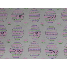 VTG EASTER EGG WRAPPING PAPER GIFT WRAP ADORABLE 2 YARDS NOS 1950 PINK GREEN