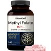 NatureBell L Methylfolate 15mg, 240 Veggie Capsules | 5-MTHF with