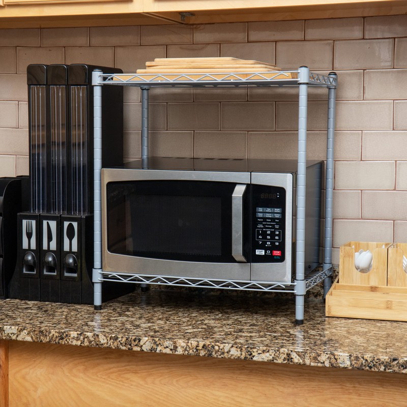 Mind Reader Microwave Shelf, Storage Shelves, Countertop Organizer, Kitchen Rack,