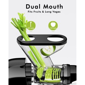 SiFENE Cold Press Juicer Machine, Compact Single Serve Slow Masticating Juicer, Vegetable and Fruit Juice Extractor Maker Squeezer, Easy to Clean, Non-BPA (Black)