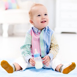 12 Pairs Toddler Non Skid Socks with Grips Anti Slip Bottom, Cotton Non Slip Ankle Crew Socks for Boys, Girls, Kids(3-5Years)