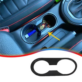 MUXEE for Kia Forte 2019-2024 ABS Carbon Fiber Center Consoles Cup Holder Panel Cover Trim - Sport Upgrade Trims Interior Accessories (1PCS)-（NOT FIT GT-Line and GT Models）