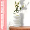 2 Pcs Spiral Plastic Vase, White Nordic Style With 4
