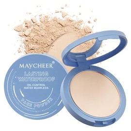 Maycheer Face Powder - Maycheer Lasting Waterproof Pressed Powder Compact, Oil Absorbing Pressed Powders Compact for Face, Available in 3 Different Shades (01# CALASSICIVORY, One size)