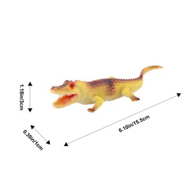 NUOBESTY 4pcs Crocodile Figurine Toy Plastic Alligator Toy Creative Artificial Animal Toy for Educational Playing Children Kids Party Decor (Yellow, Green, Grey)