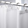 AmazerBath White Waffle Shower Curtain, 36x72 Inches, Fabric Stall Curtain