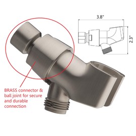 Ana Bath 5-Inch 5-Function High Pressure Hand Held Shower Head with Angle-Adjustable Solid Brass Wall Mount/Long 60-Inch Flexible Stainless Steel Shower Hose - Spot Resist Brushed Nickel (MSS5010BN)