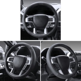 SEG Direct Black Microfiber Leather Steering Wheel Cover for F-150 Tundra Range Rover 15.5" - 16"