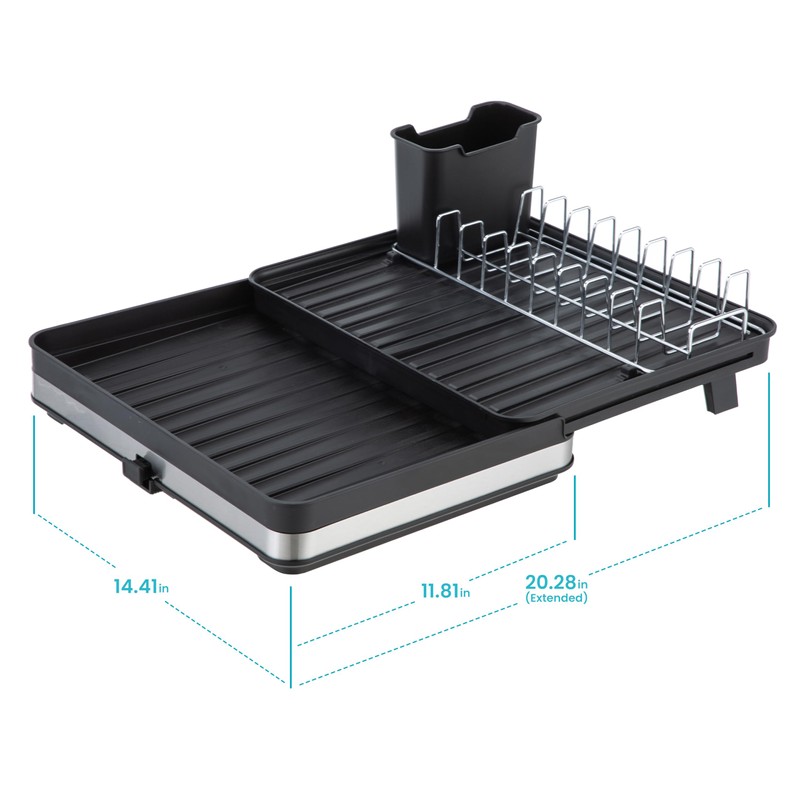 Home Zone Living Large Collapsible Dish Drying Rack for Kitchen