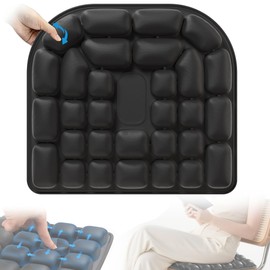 Mduvoz Inflatable Airplane Seat Cushion for Long Flights, Self-Inflating No Pump Needed Travel Seat Cushion for Airplane, Portable Pressure Relief Seat Pad for Office Car Wheelchair