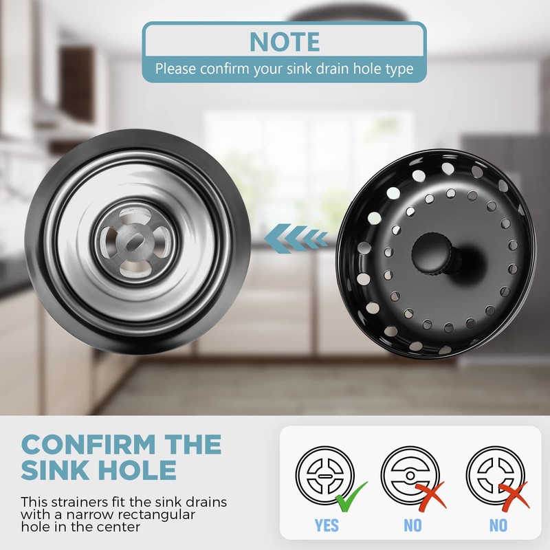 Mudder 3 Pcs Kitchen Sink Drain Strainer and Stopper Stainless