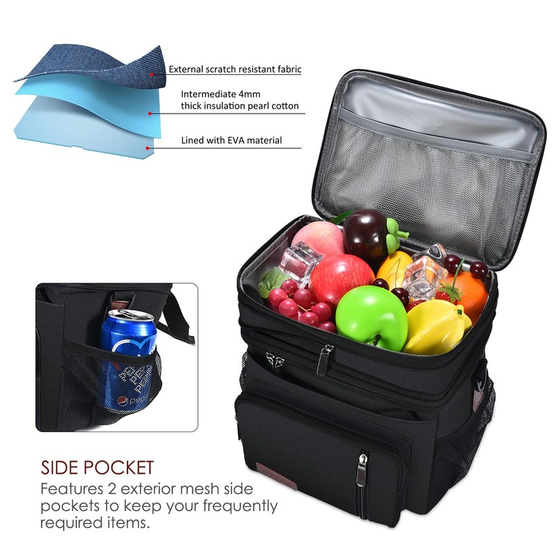 MIYCOO Lunch Bag & Lunch Box for Men Women, Double