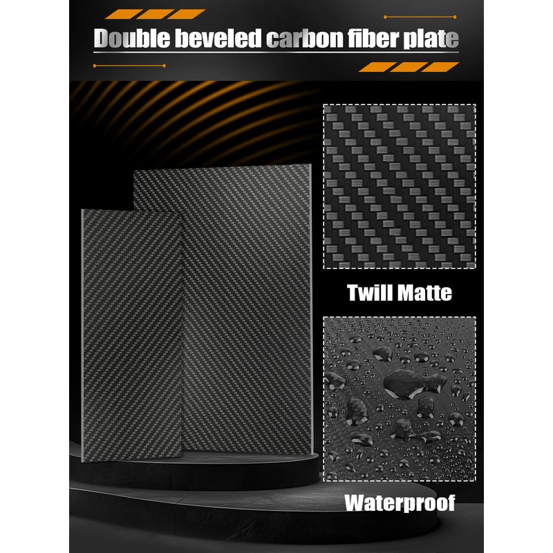 Kalolary Carbon Fiber Board, 3K Real Carbon Fiber Sheets, 0.5mm-5mm