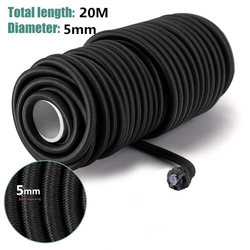Ultimate Resistant 20M Elasticated Secure Rope, Bungee Straps, Elastic Bungee