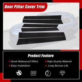 SecosAutoparts 6PCS Black Exterior Door Window Pillar Posts Molding Cover Trim Compatible with Honda CR-V 2007-2011