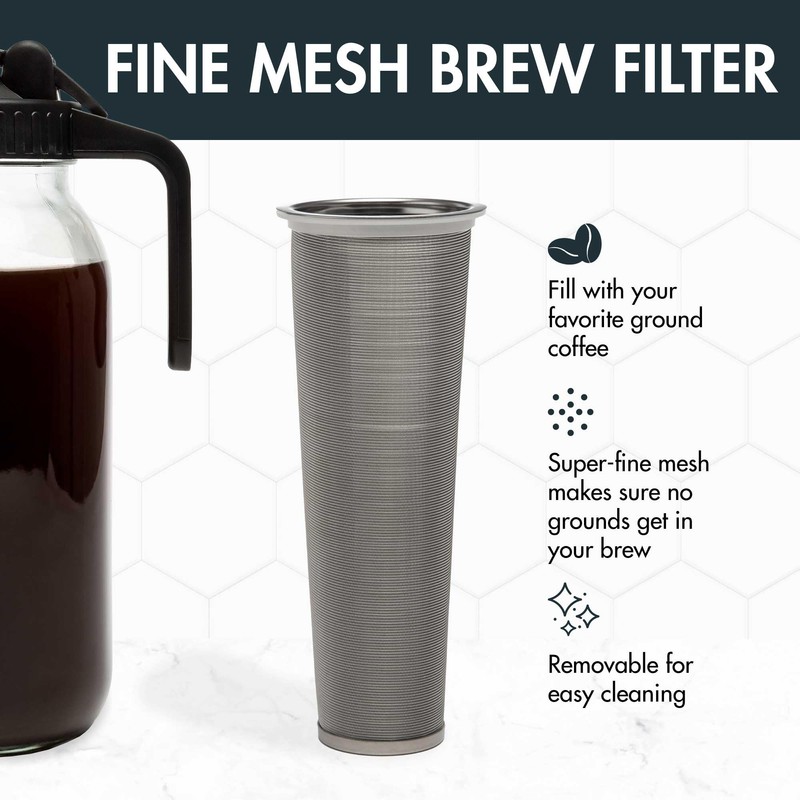 Primula Mason Jar Cold Brew Iced Coffee Maker with Stainless