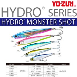 YO-ZURI ソルトルアー ハイドロモンスターショット シンキング 80mm カラー:シルエットブラック