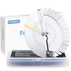 CAMWAY CAMWAY Stainless Steel Feeler Gauge Kit, 32pcs Straight Blades and 16pcs Bent 45o Blades, Gas Thickness Gauges Measuring Tools for Valves,3D Printer, Guitar, Spark Plug, Piston Measure