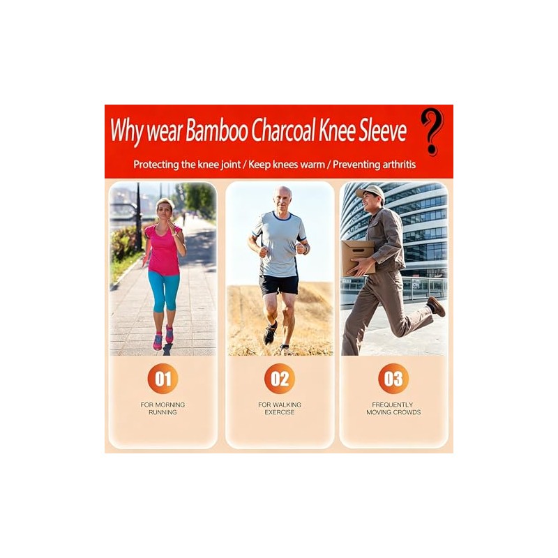 Bamboo Charcoal Compression Knee Sleeve for Arthritis & Runners –