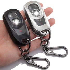 2-Pack Compatible with Buick Key fob Cover Keychain KeyCase for 2016-2025 Regal TourX,Encore GX,Envista,Enclave,Envision,Regal TourX,Lacrosse 5/6 Buttons Transparent