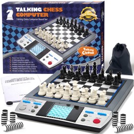 iCore Electronic Chess Set Pro Black: Talking Tutor, Learning Tactics, Ideal for Kids & Adults