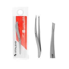 STALEKS PRO Precision Eyebrow Tweezers with Narrow Beveled Edges Medical Grade Stainless Steel Classic 13/3