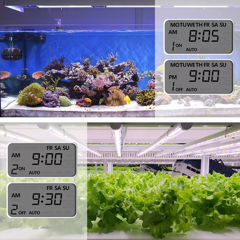 HBN 7 Day Heavy Duty Digital Timer, Dual Outlet, On/Off