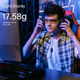 ANRRI Blaulicht-blockierende Brille, Computer-Gaming, professionelle, leistungsstarke Filterlinse, Anti-Überanstrengung der Augen, Schlafbrille für Männer und Frauen