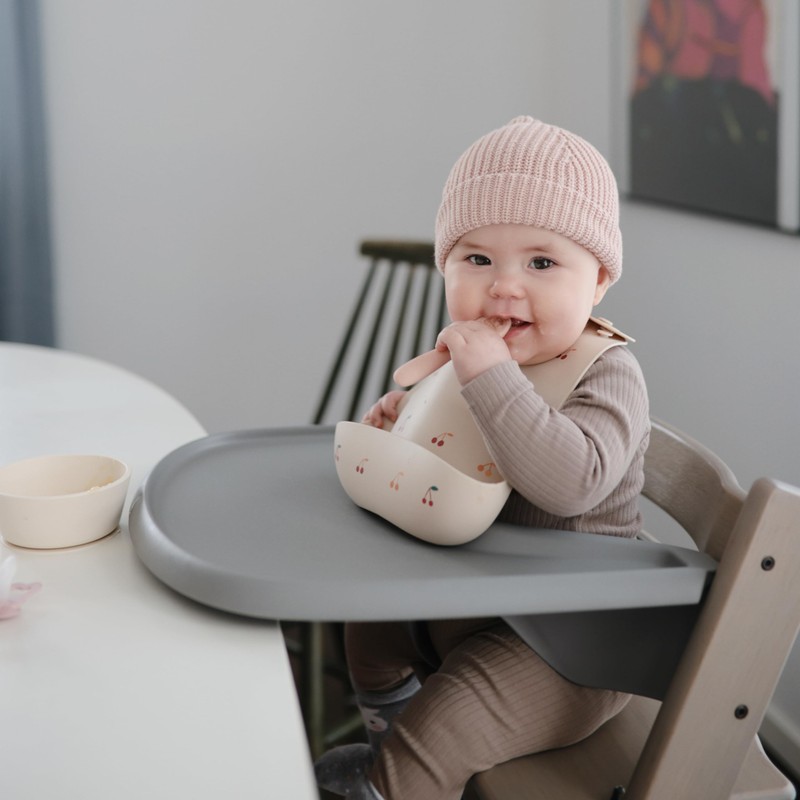mushie Silicone First Feeding Baby Spoons | 2 Pack (Blush/Shifting