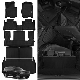 Naibeve Floor Mats for 2020-2024 2025 Lincoln Aviator 6-Seater with 2nd Row Bucket Seats (Not for 7 Seater) for Lincoln Aviator Trunk Mat Cargo Mat Backrest Mats Protector Accessories