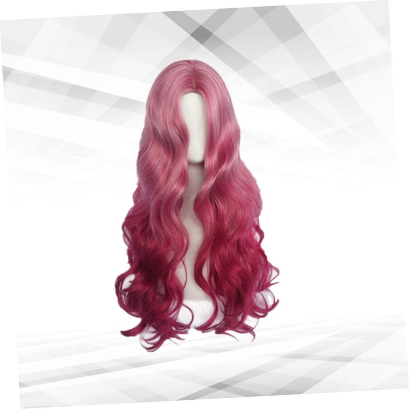 Healvian Elegant Long Curly Wig Fashion Headgear for Women Natural