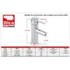 DICA, Monomando Corto Ecologico para Lavabo, Acabado Cromo, Acero Inoxidable,