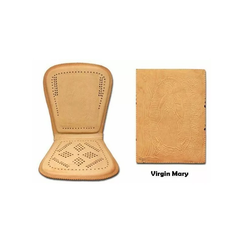 1clickautoacc Genuine Mexican Respaldo Leather Car/Truck Seat Cushion Virgin Mary